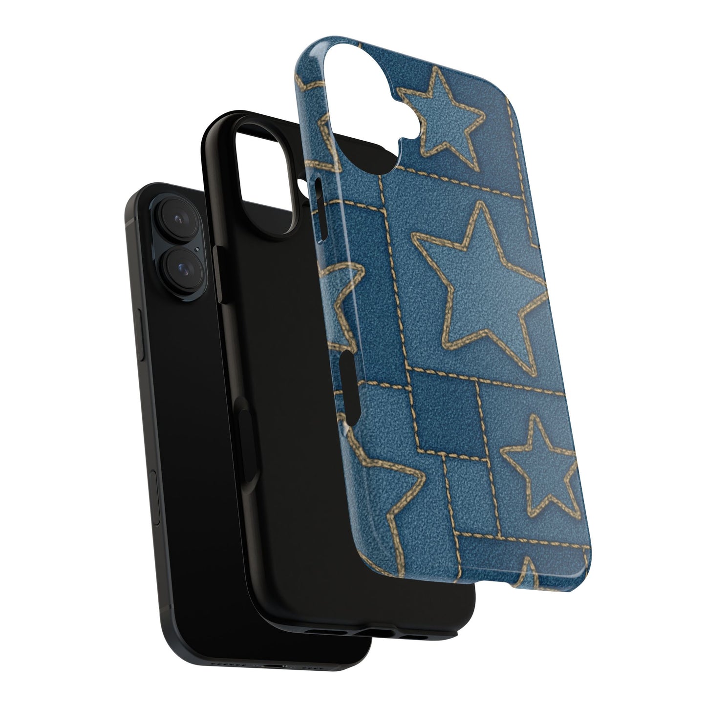 Denim Star Stitch Phone Case