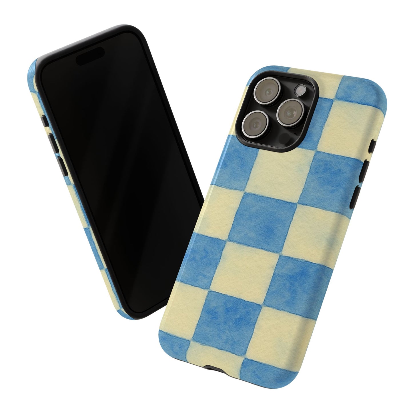 Blue Checkered Tough Phone Case