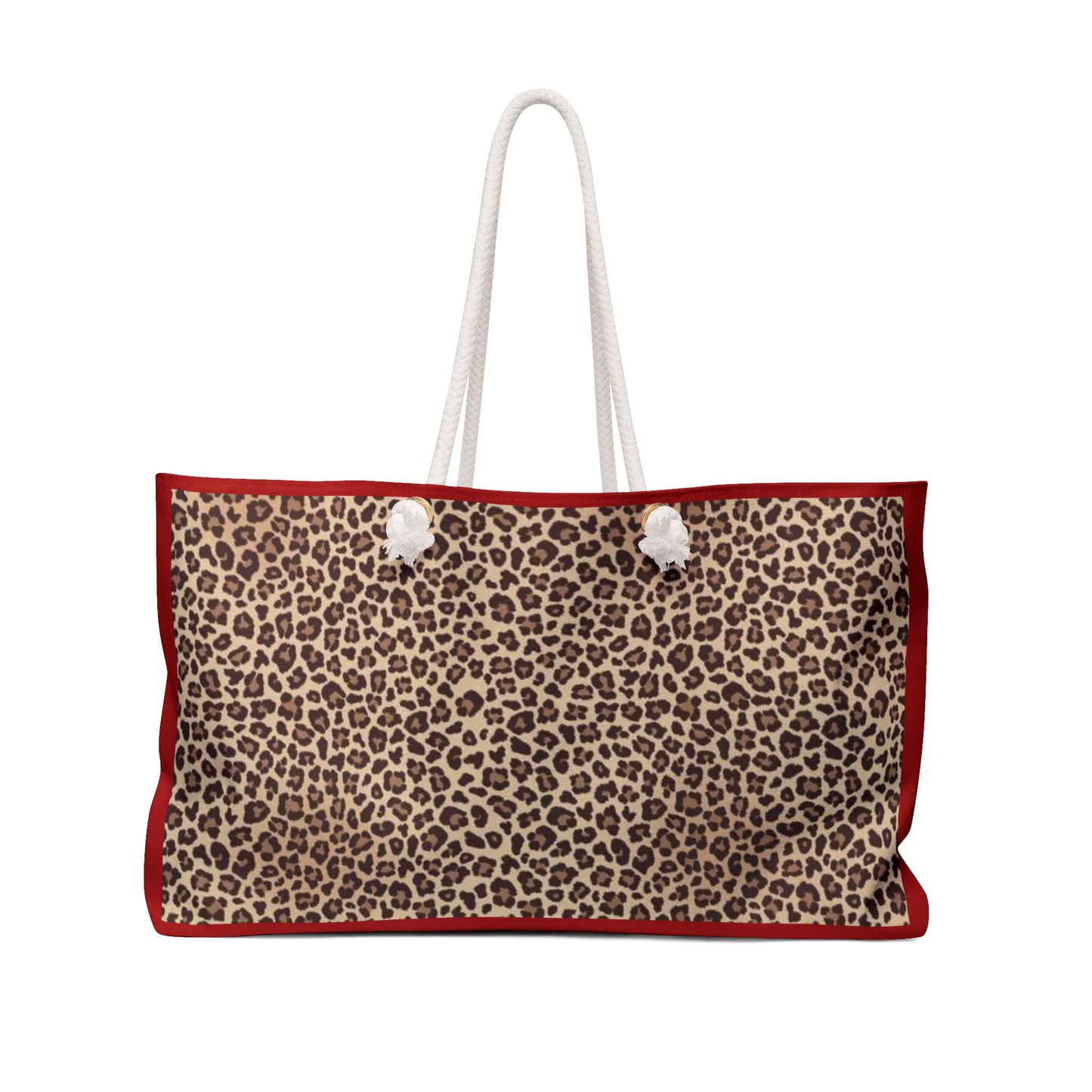 Red Leopard Print Weekender Bag