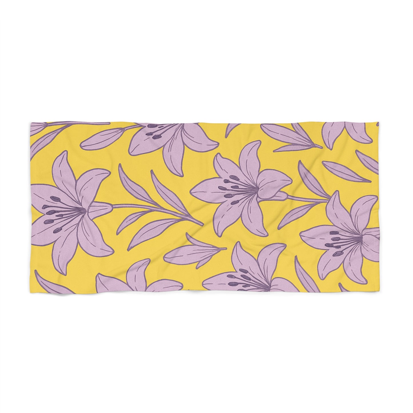 Purple Lily Beach Towel