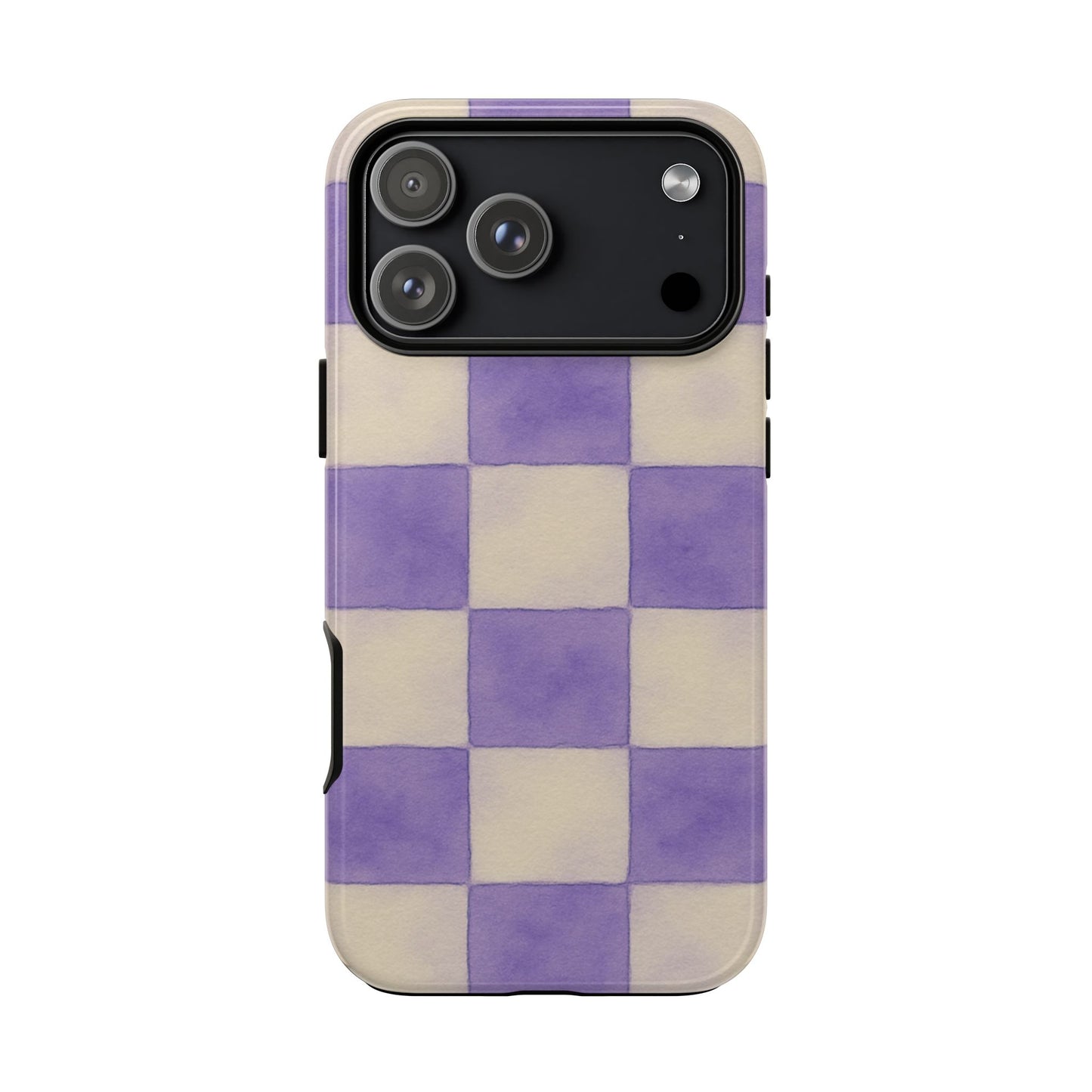 Purple Checkered Tough Phone Case