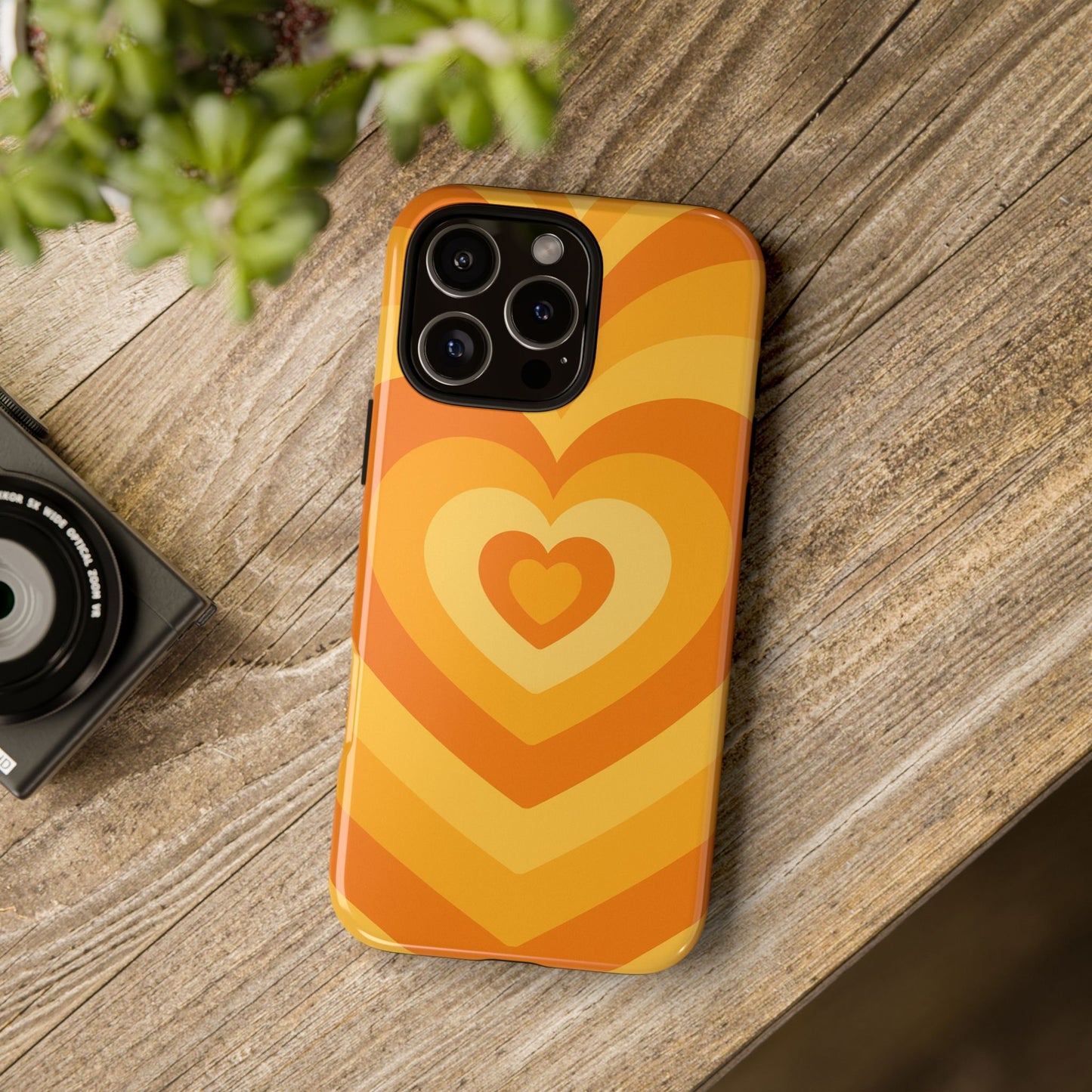 Orange Layered Heart Phone Case