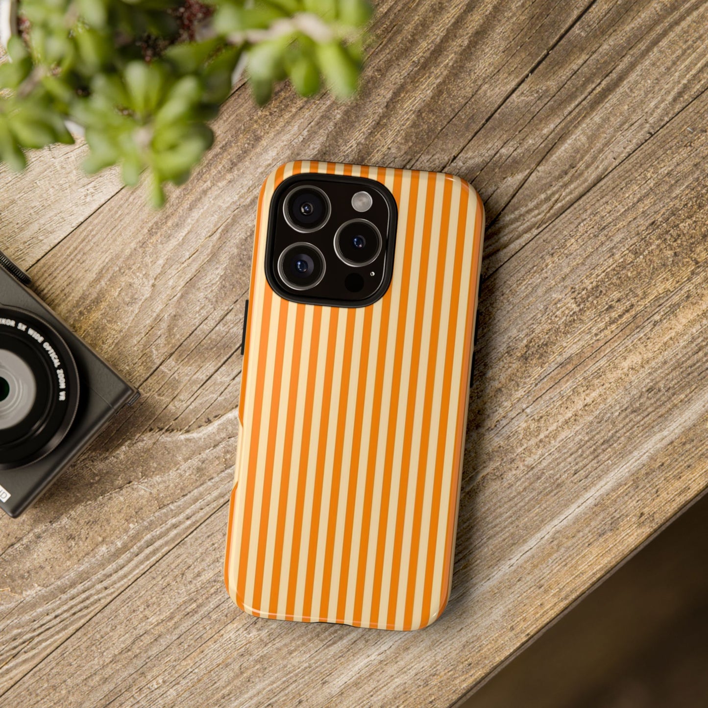 Orange Stripe Phone Case- Personalizable
