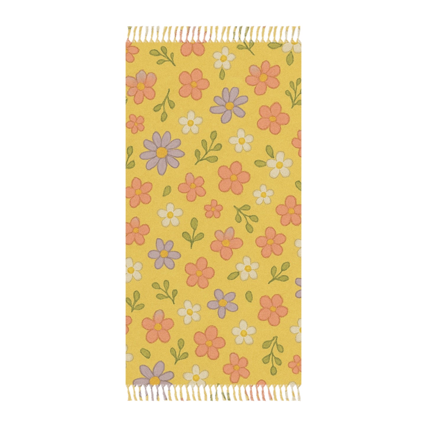 Yellow Floral Beach Blanket