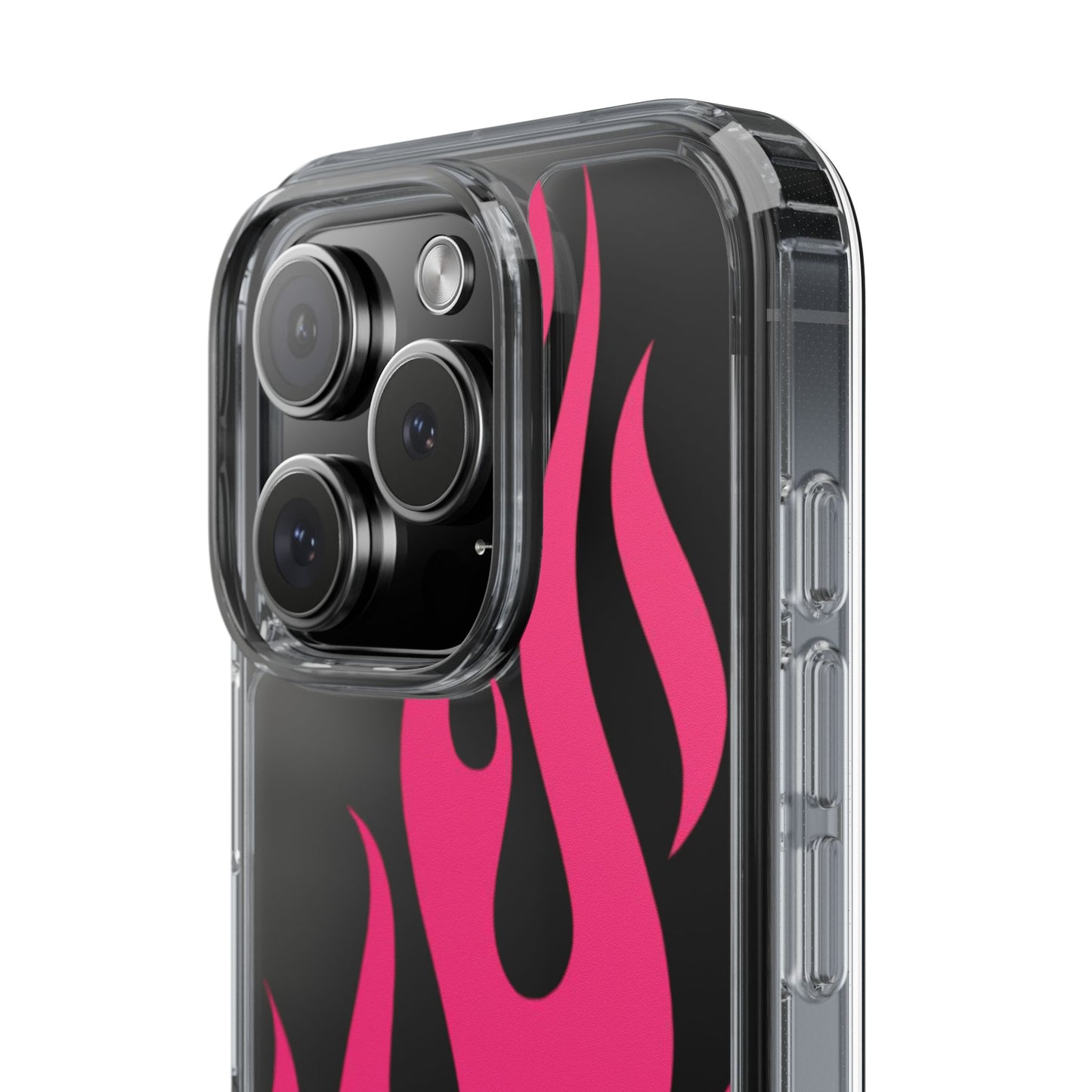 Pink Flame Clear Phone Case