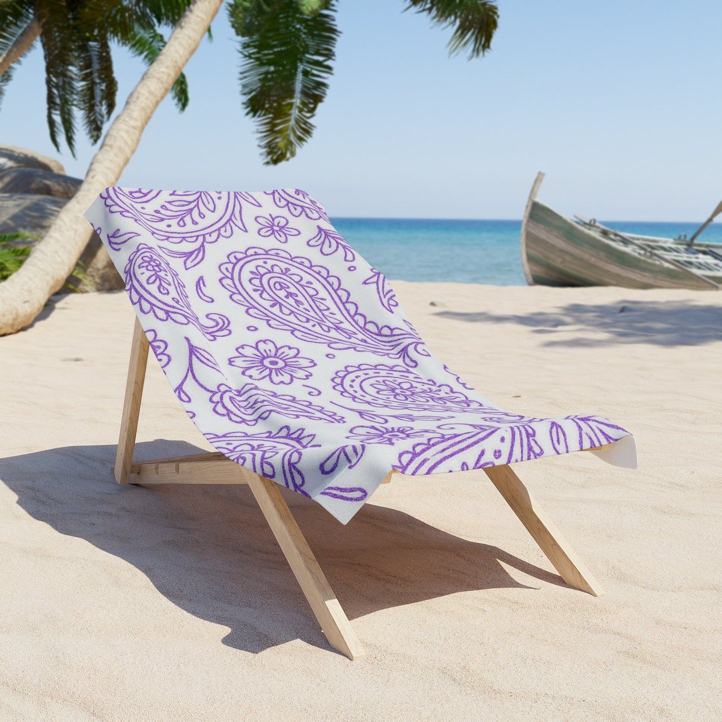 Purple Paisley Beach Towel
