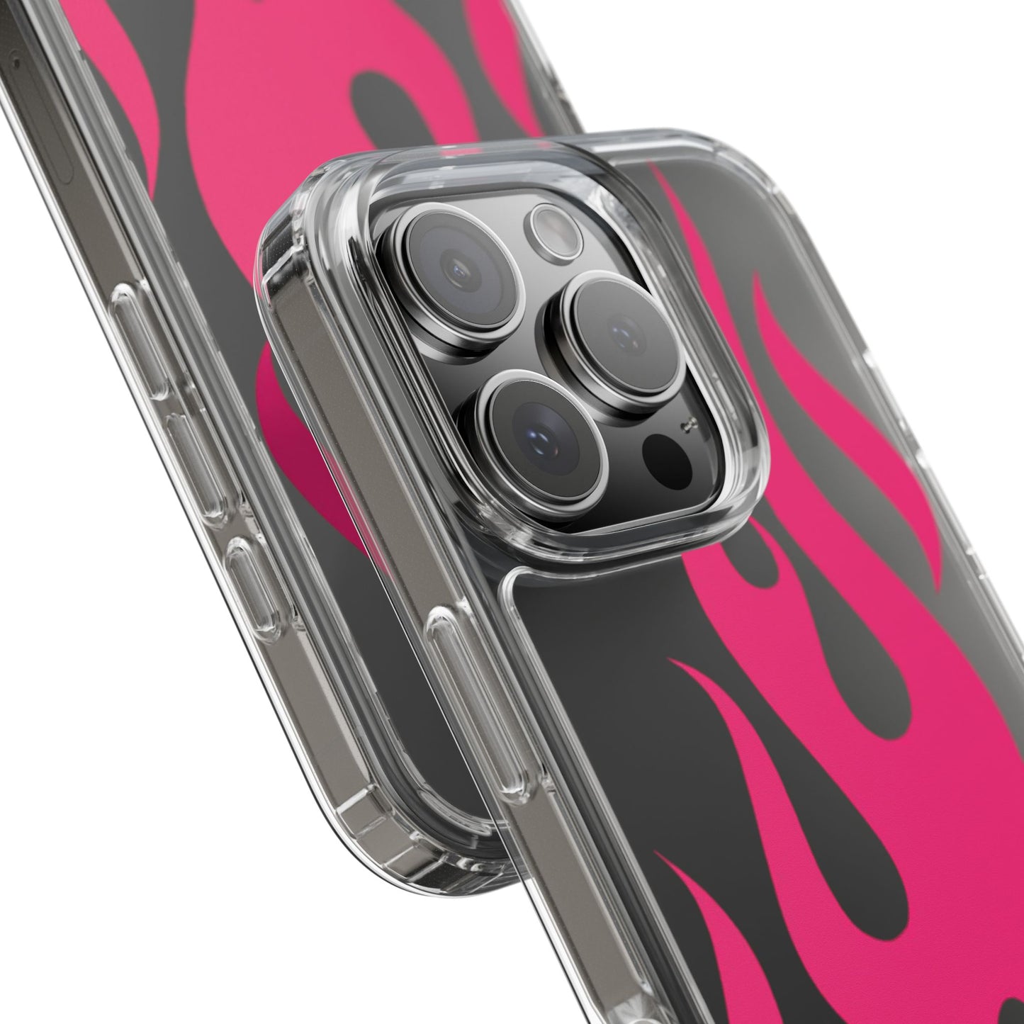 Pink Flame Clear Phone Case