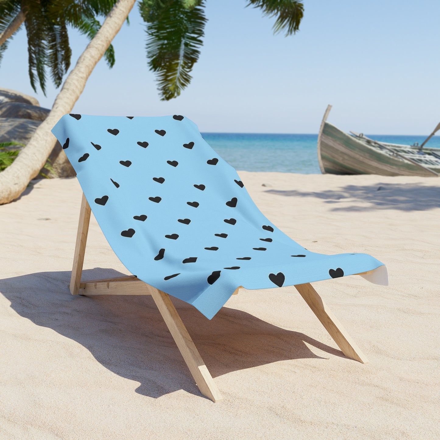 Blue Mini Heart Beach Towel