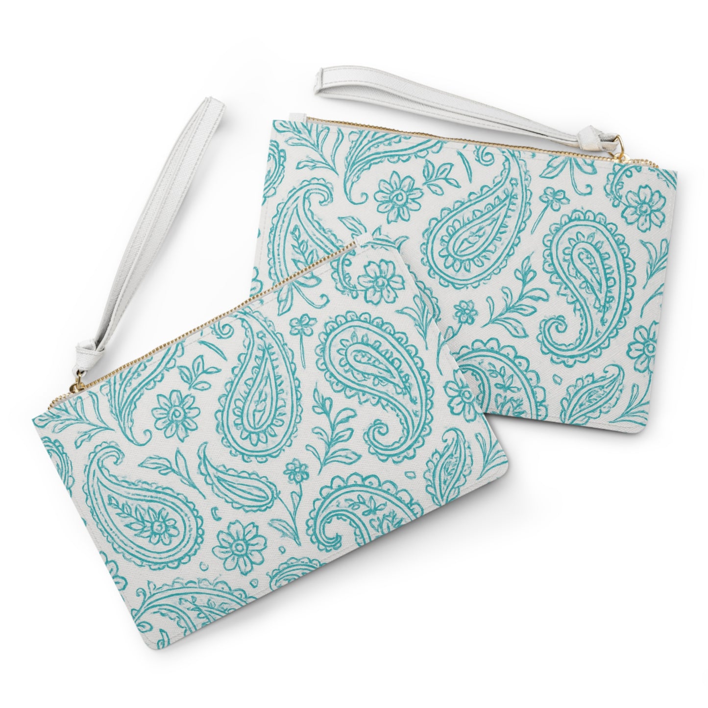 Blue Paisley Clutch Bag