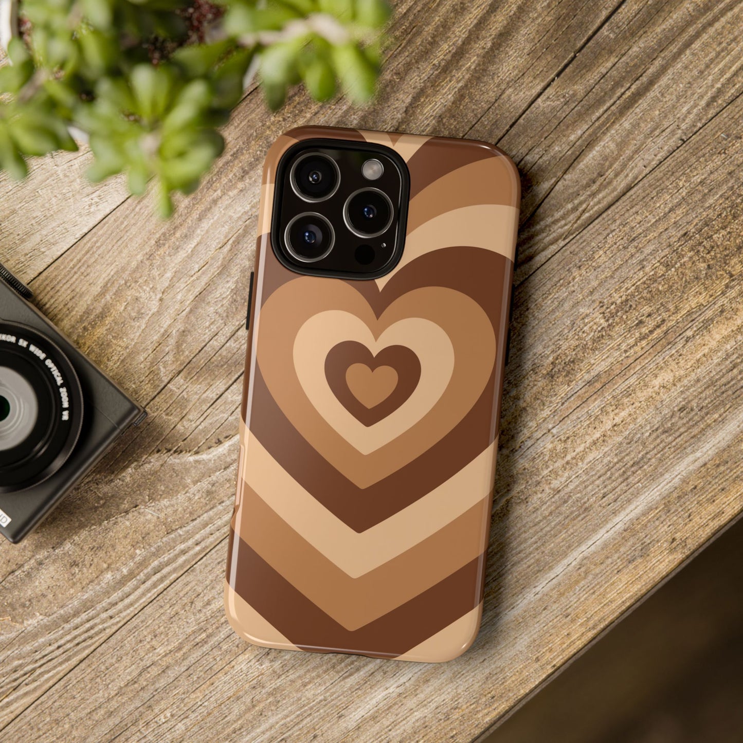 Brown Layered Heart Phone Case