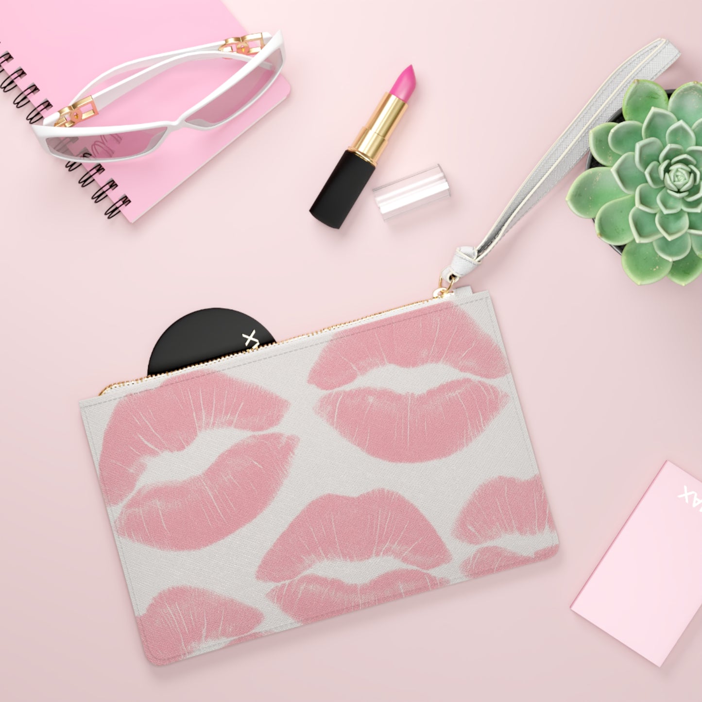 Pink Lipstick Clutch Bag