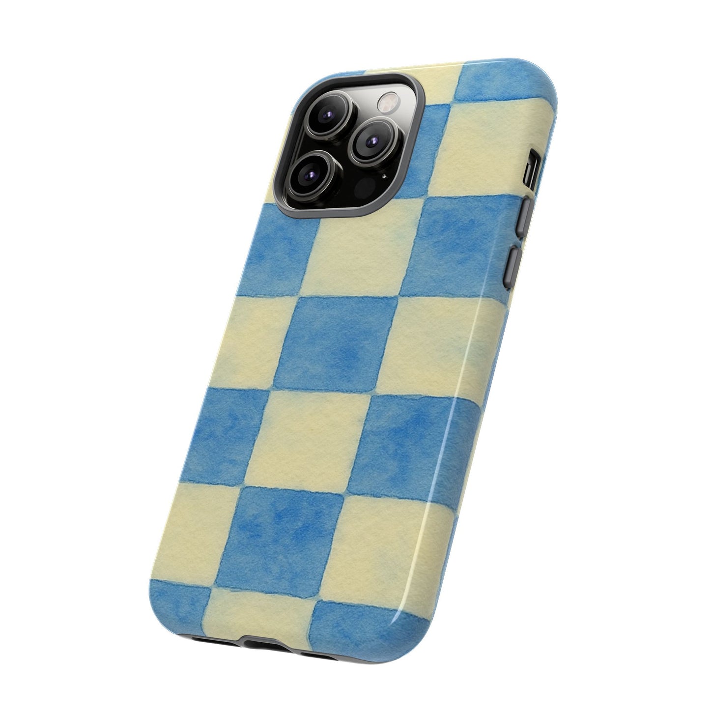 Blue Checkered Tough Phone Case