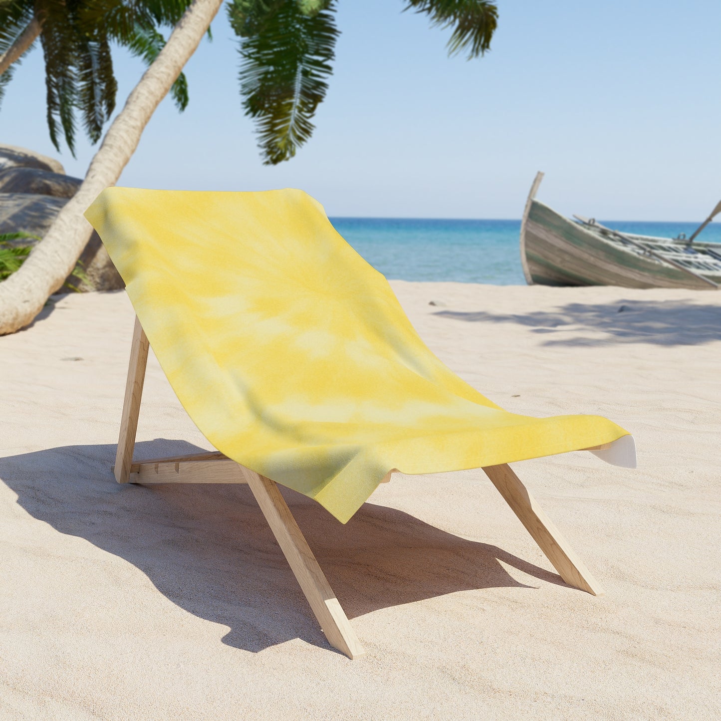 Yellow Tie-Dye Beach Towel