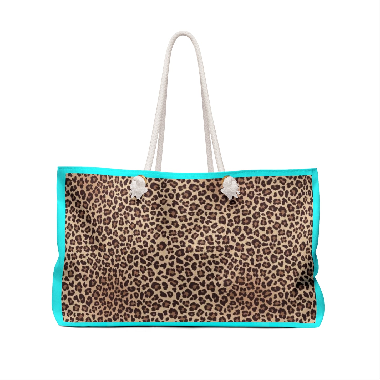Teal Leopard Print Weekender Bag