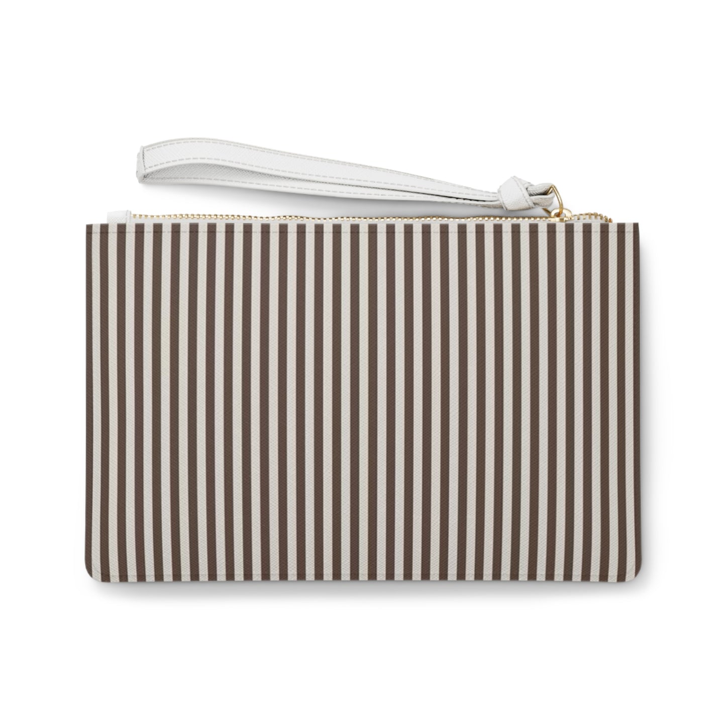 Brown Striped Clutch Bag