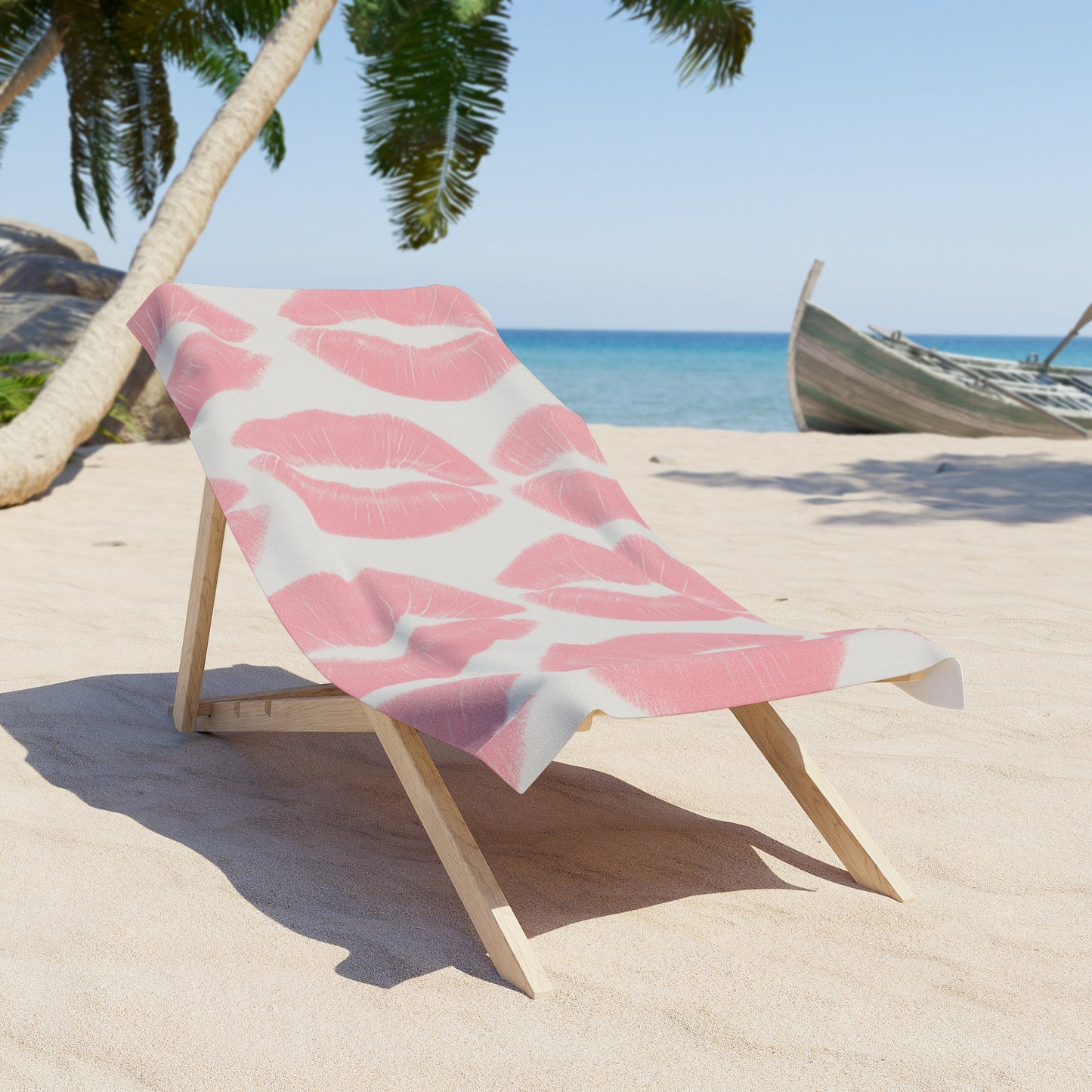 Pink Lipstick Beach Towel