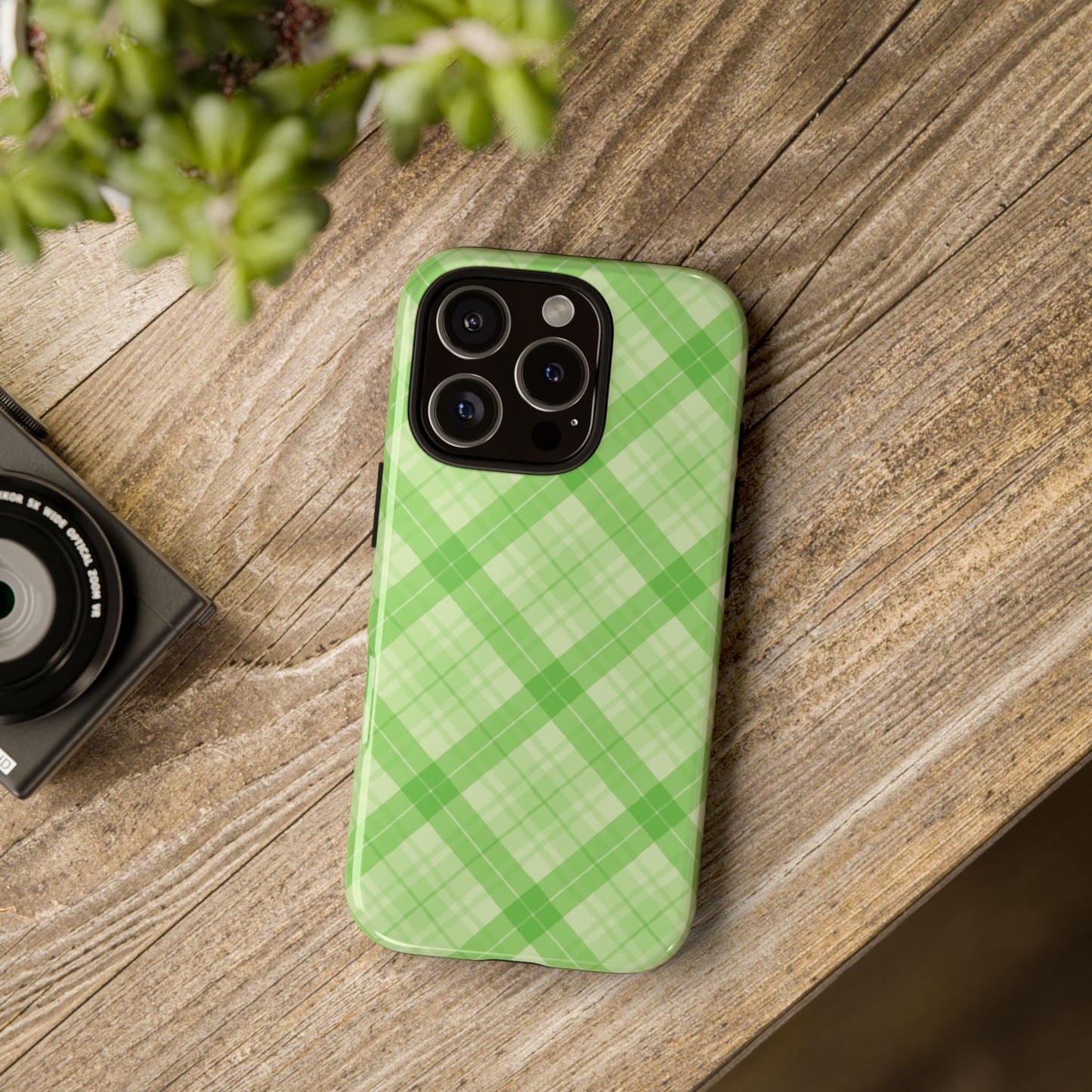 Green Plaid Phone Case