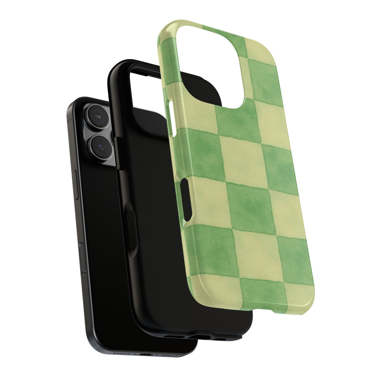 Green Checkered Phone Case