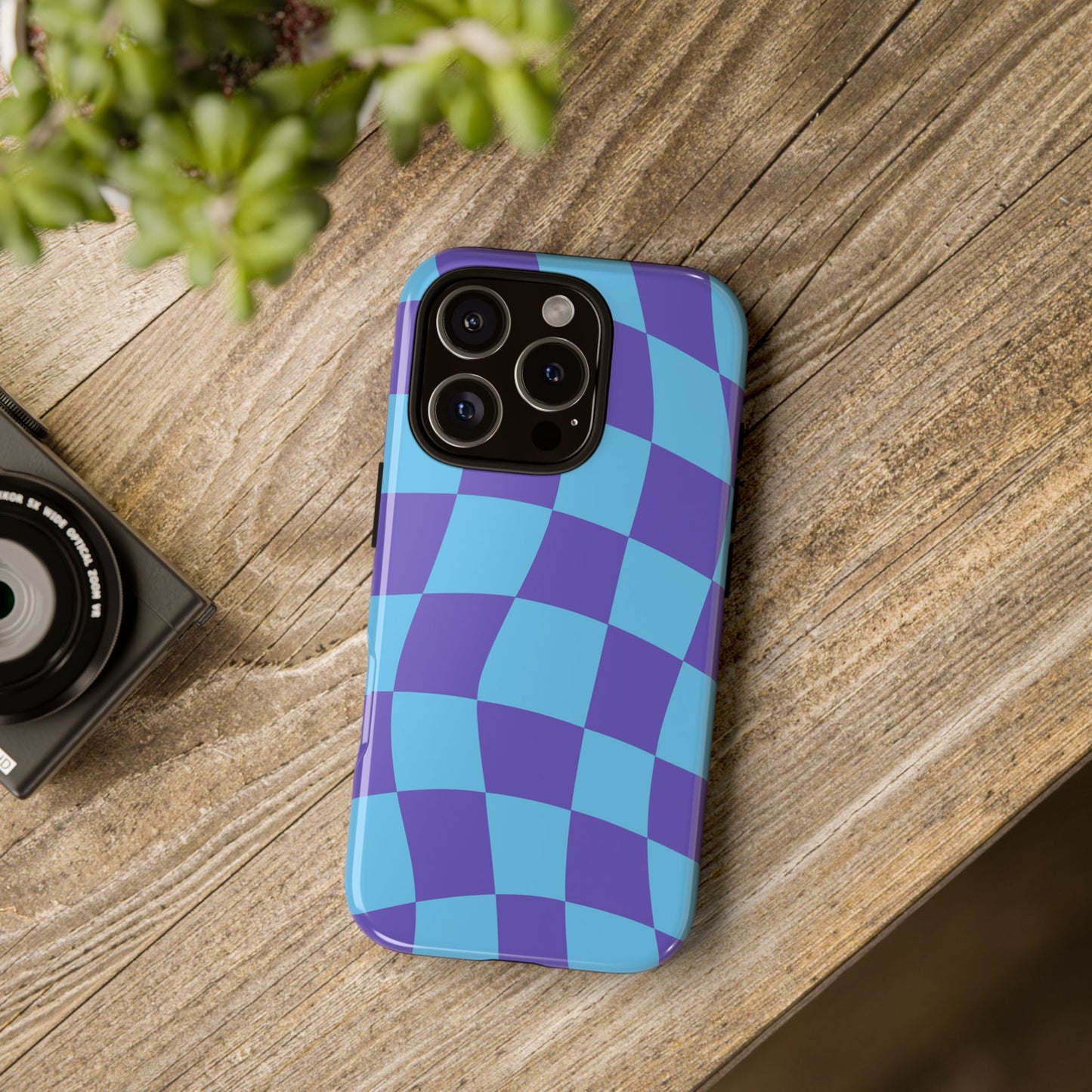 Blue & Purple Checkered Phone Case