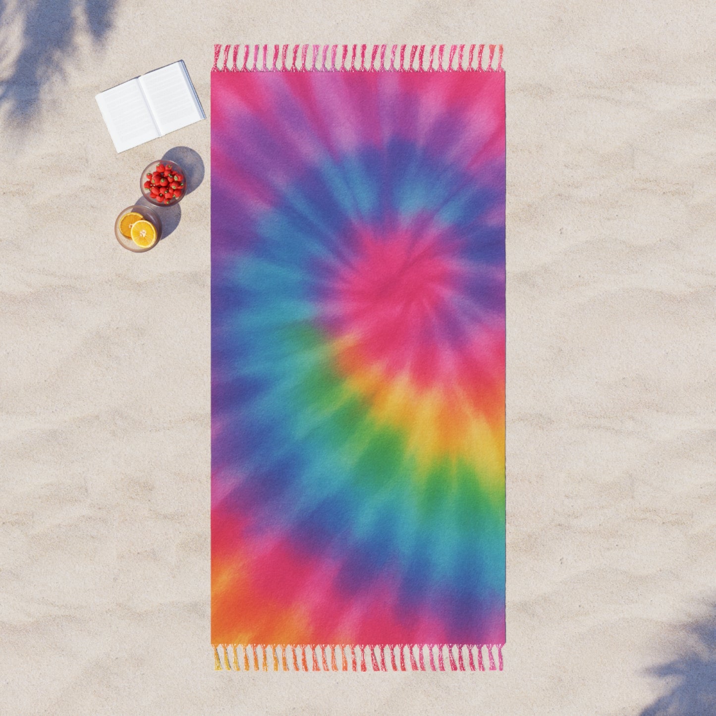 Rainbow Tie Dye Boho Beach Towel