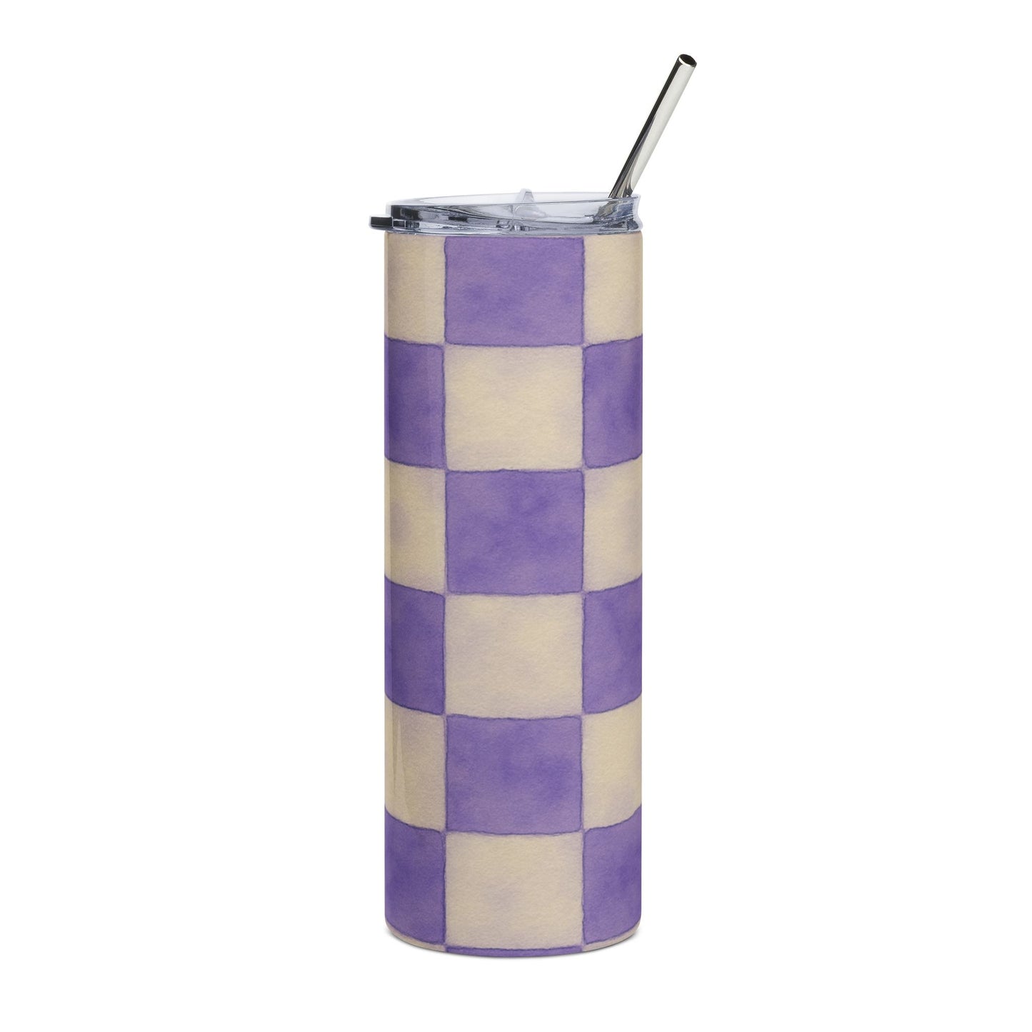 Purple Checkered Tumbler