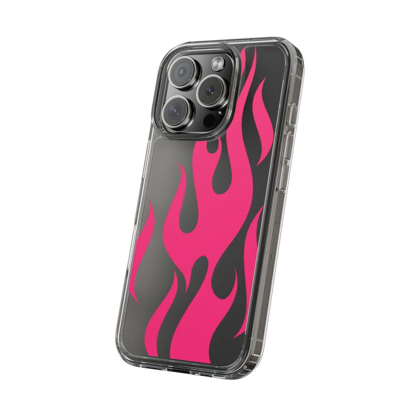 Pink Flame Clear Phone Case