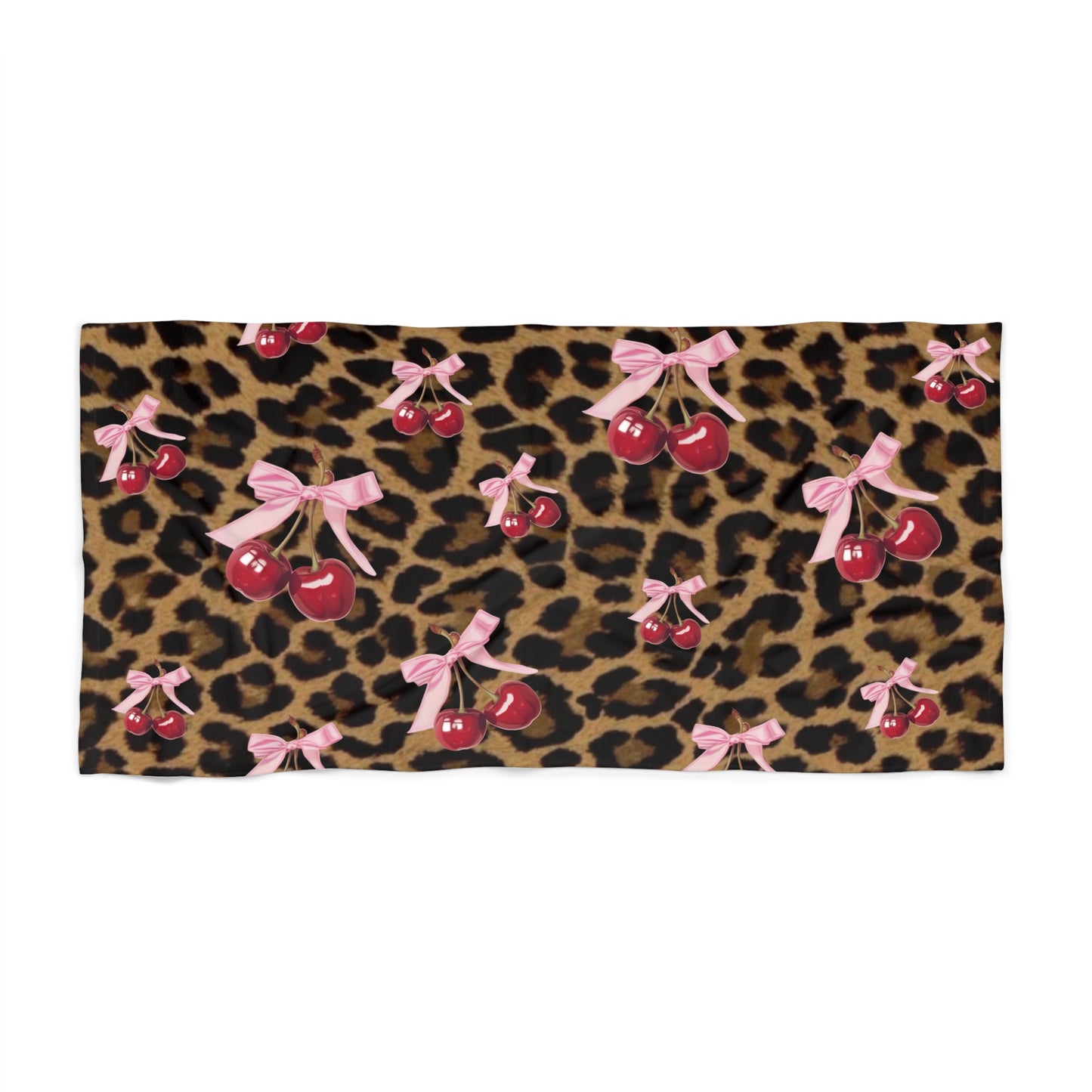 Cherry Cheetah Beach Towel