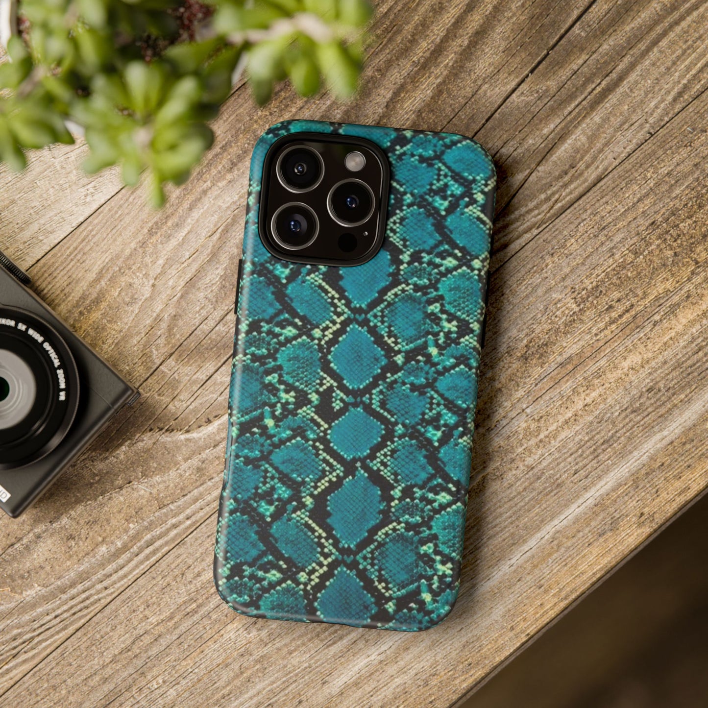 Blue Snake Skin Phone Case