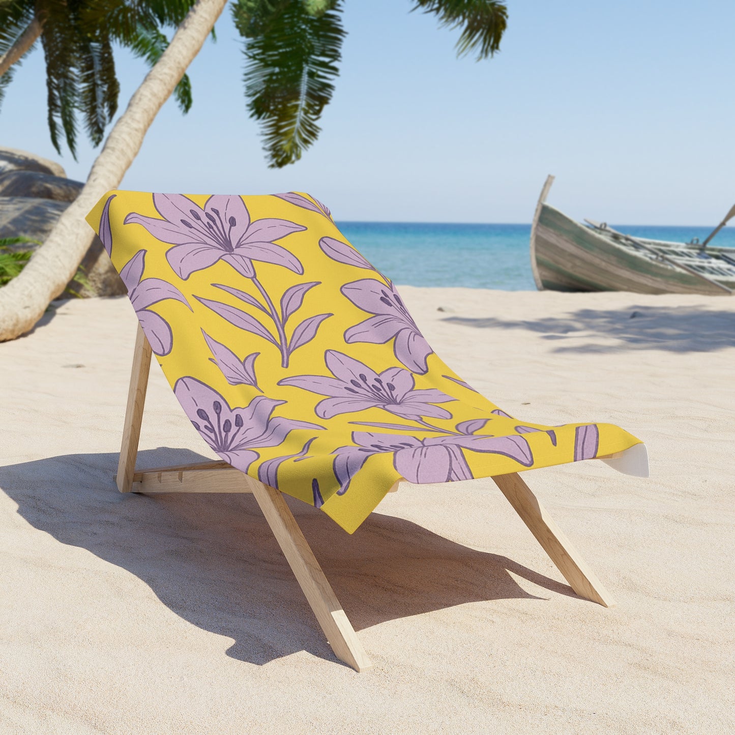 Purple Lily Beach Towel