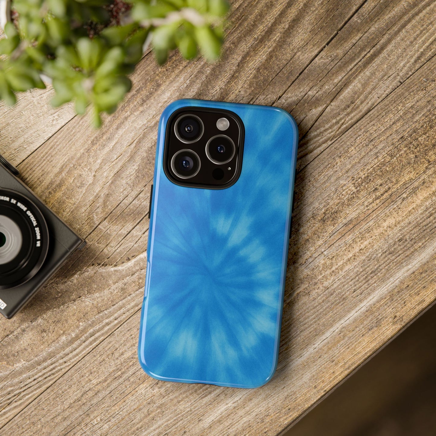 Blue Tie-Dye Tough Phone Case