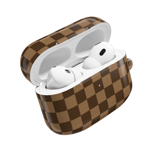 Brown Checkered AirPod Case