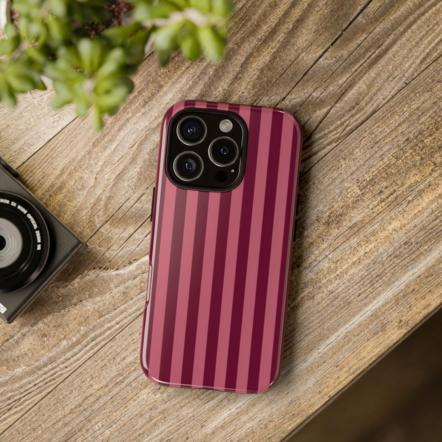 Burgundy Stripe Phone Case