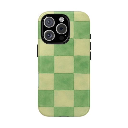 Green Checkered Phone Case