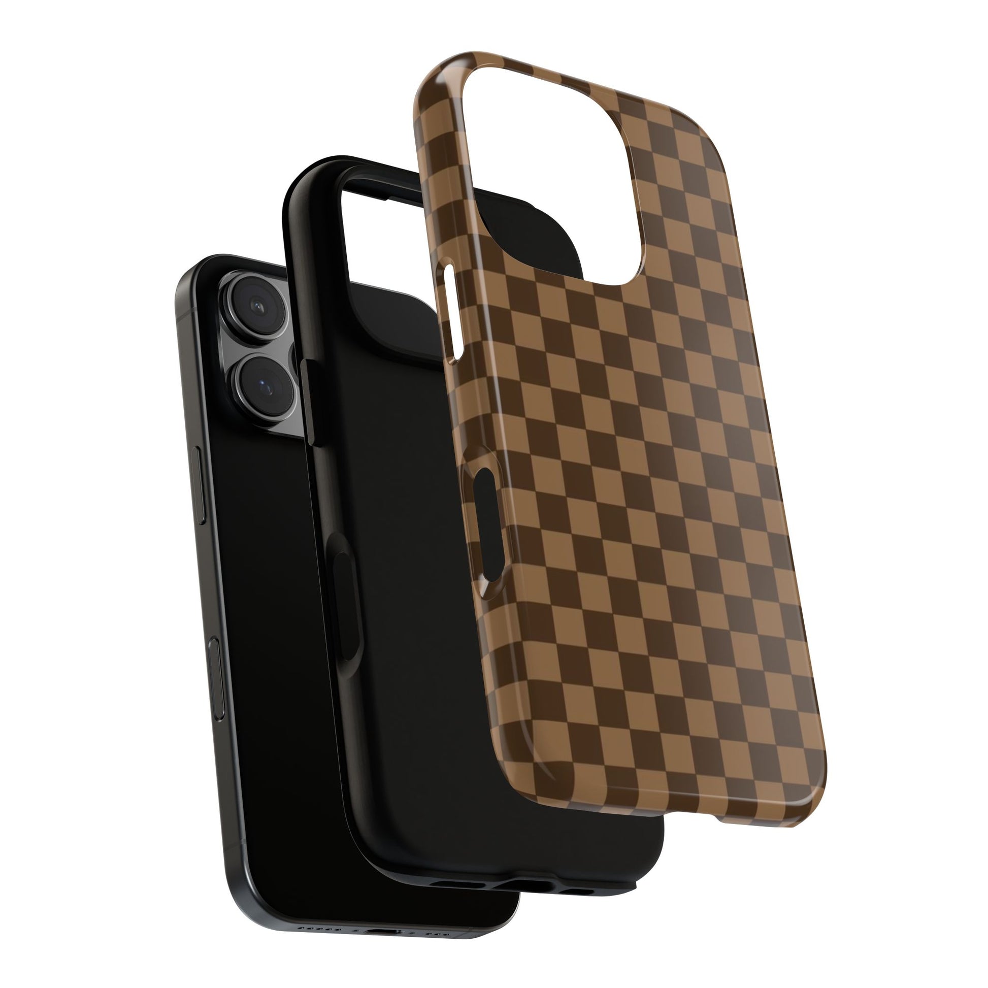 Brown Checkered Phone Case Sunday Self Brown Checkered Phone Case Sunday Self