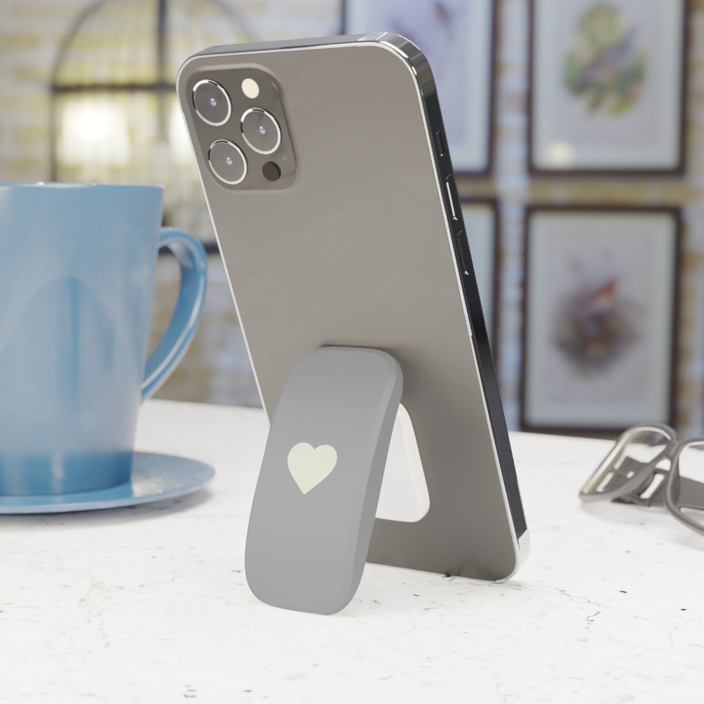 Gray Heart Phone Grip/Stand