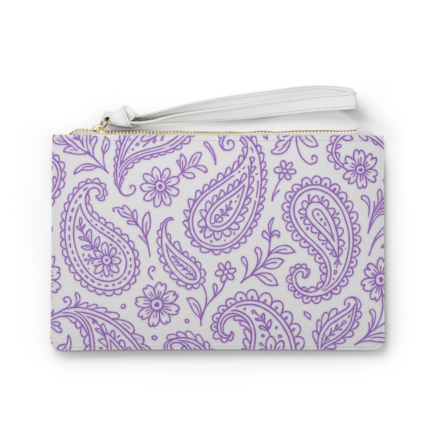 Purple Paisley Clutch Bag