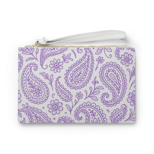 Purple Paisley Clutch Bag