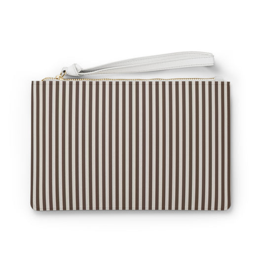 Brown Striped Clutch Bag