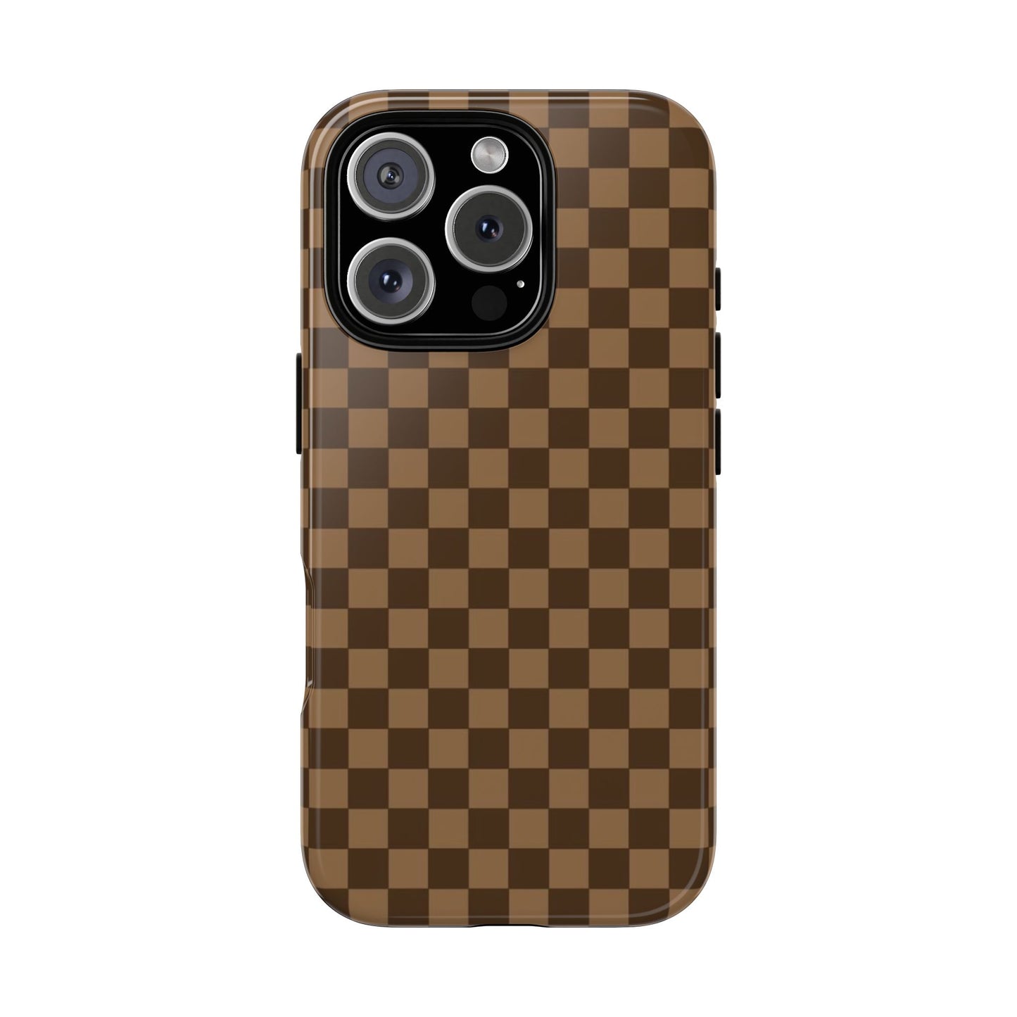 Brown Checkered Phone Case