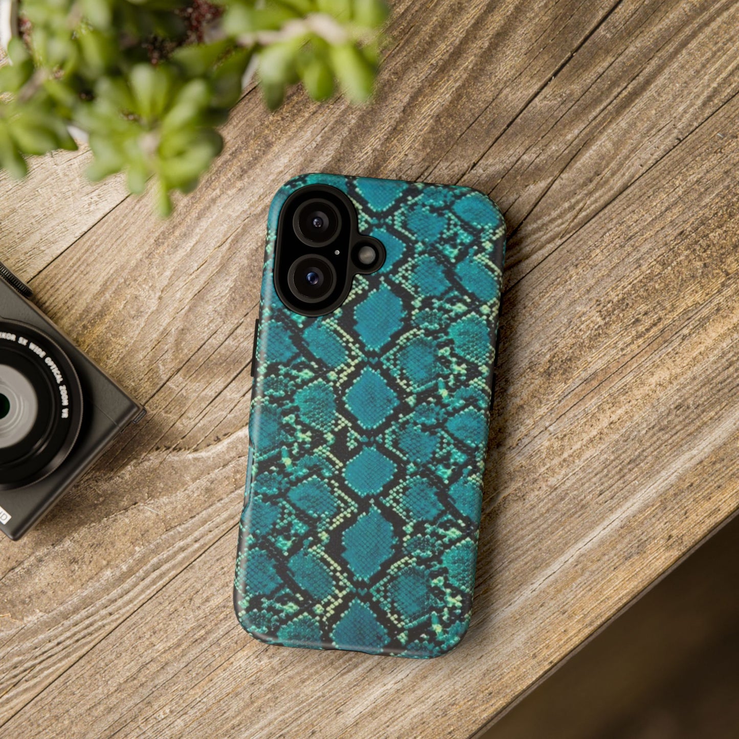 Blue Snake Skin Phone Case