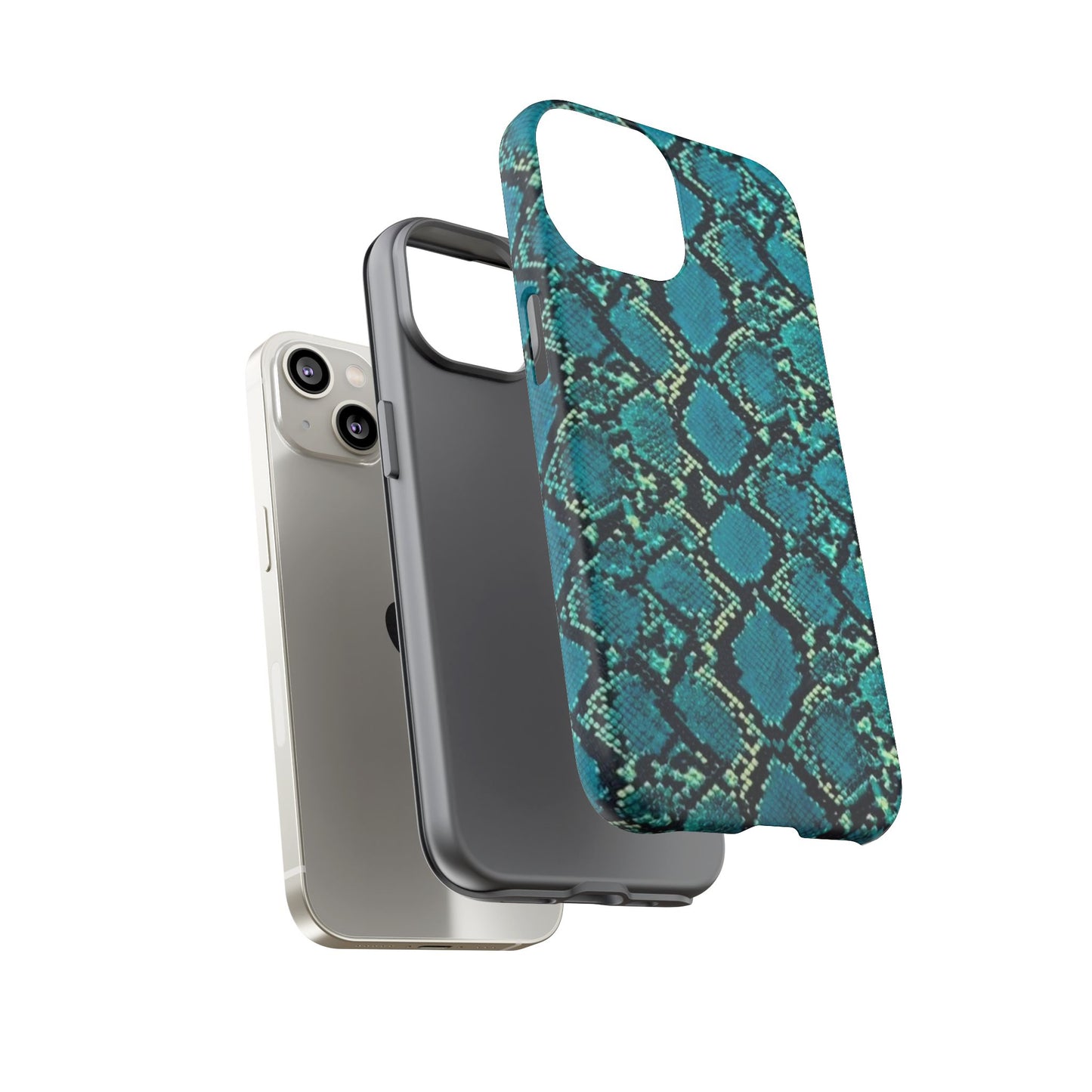 Blue Snake Skin Phone Case