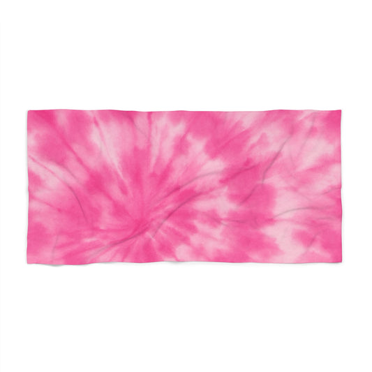 Pink Tie-Dye Beach Towel