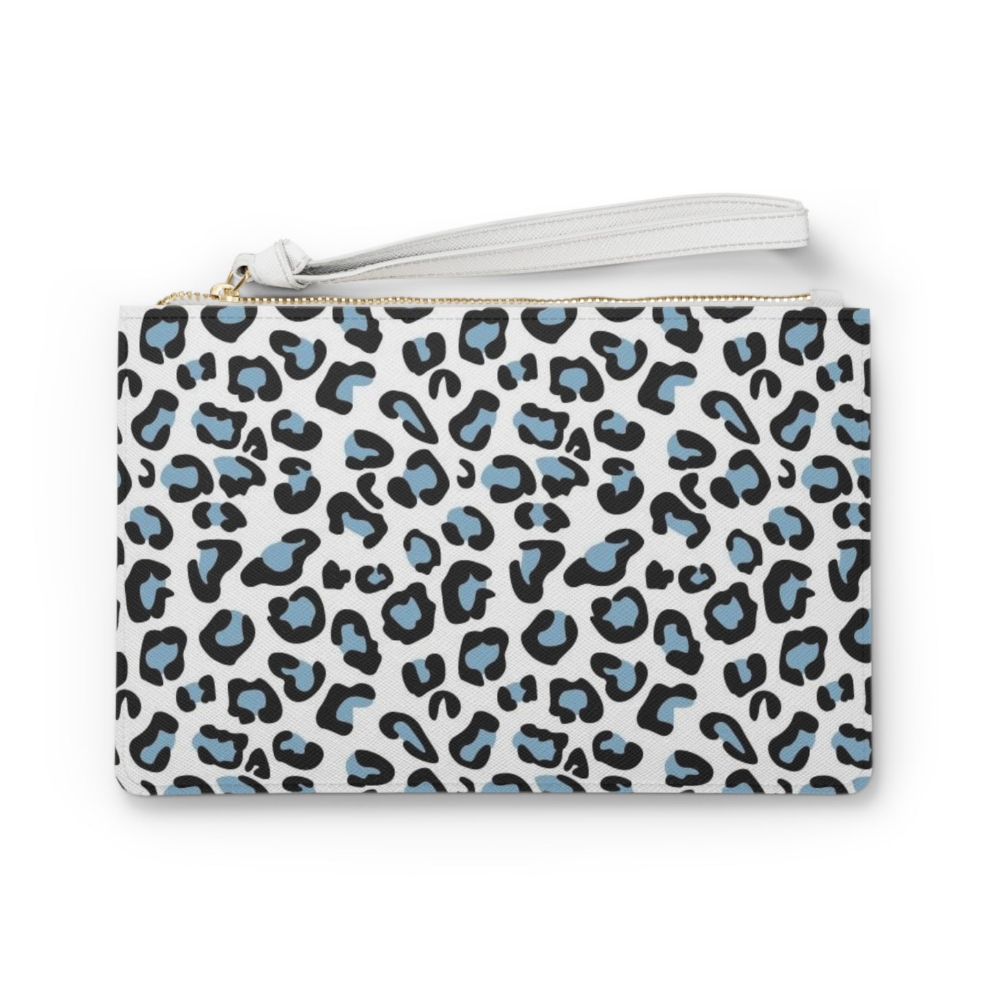 Blue Leopard Print Clutch Bag