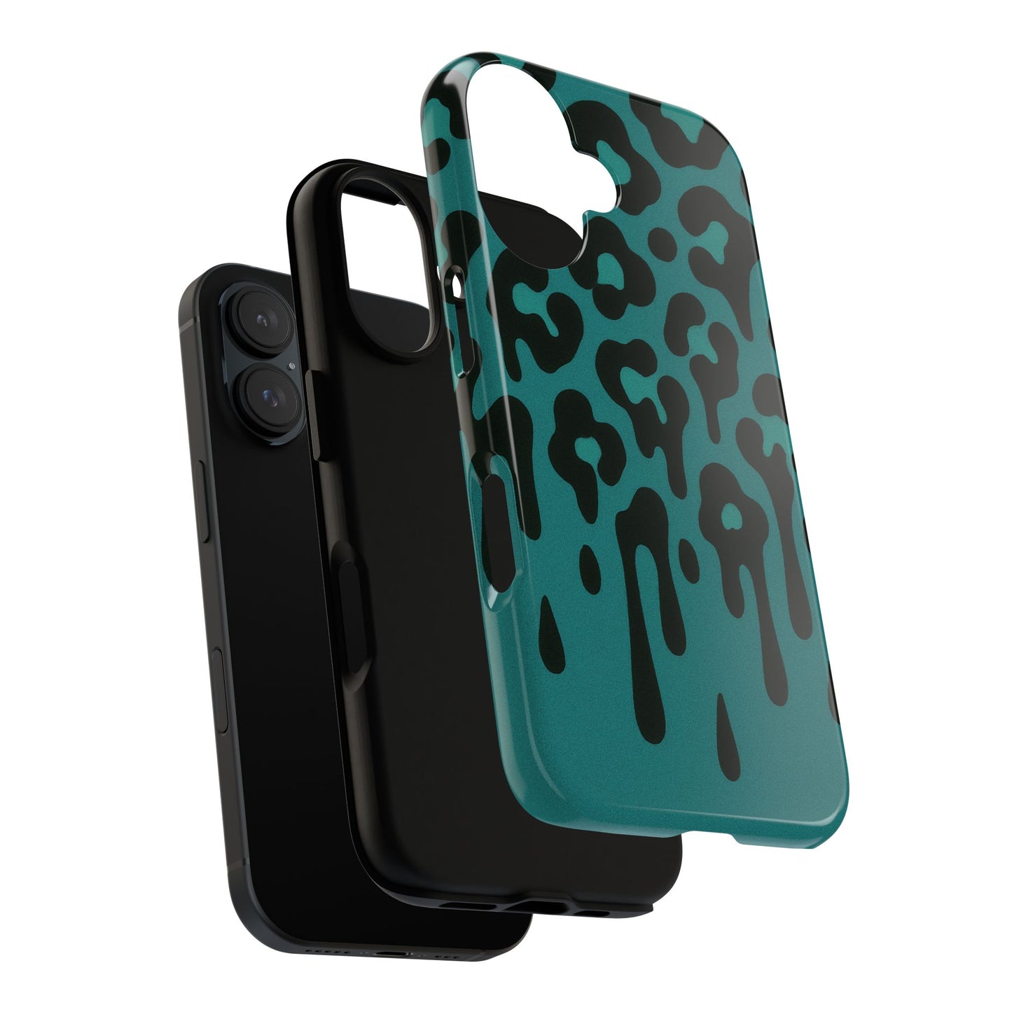 Blue Leopard Drip Phone Case