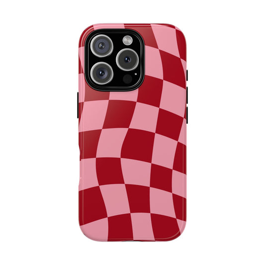 Red and Pink Checkered Phone Case