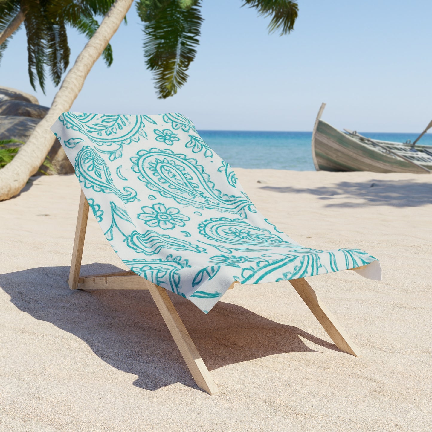 Blue Paisley Beach Towel