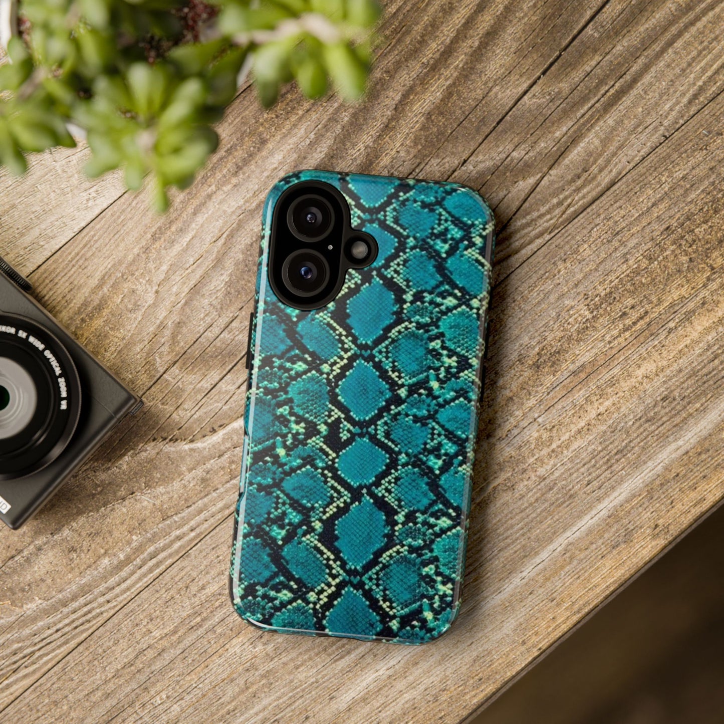 Blue Snake Skin Phone Case