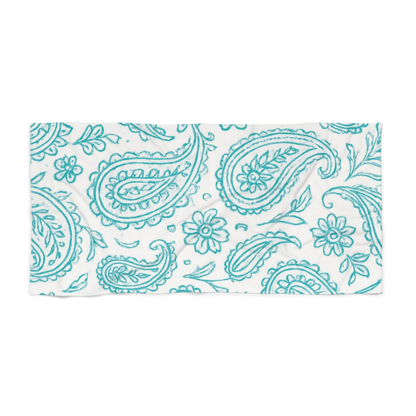 Blue Paisley Beach Towel