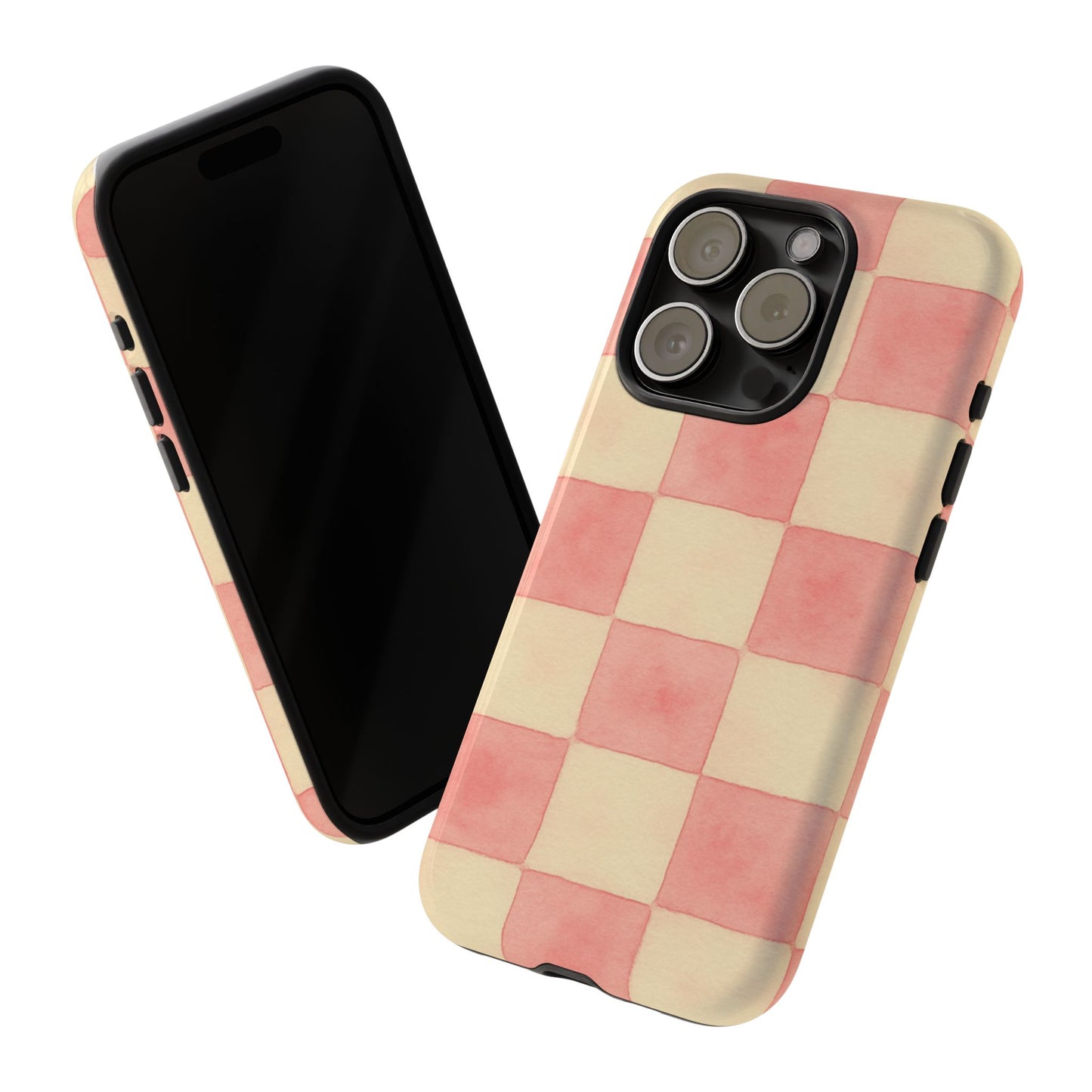 Pink Checkered Tough Phone Case