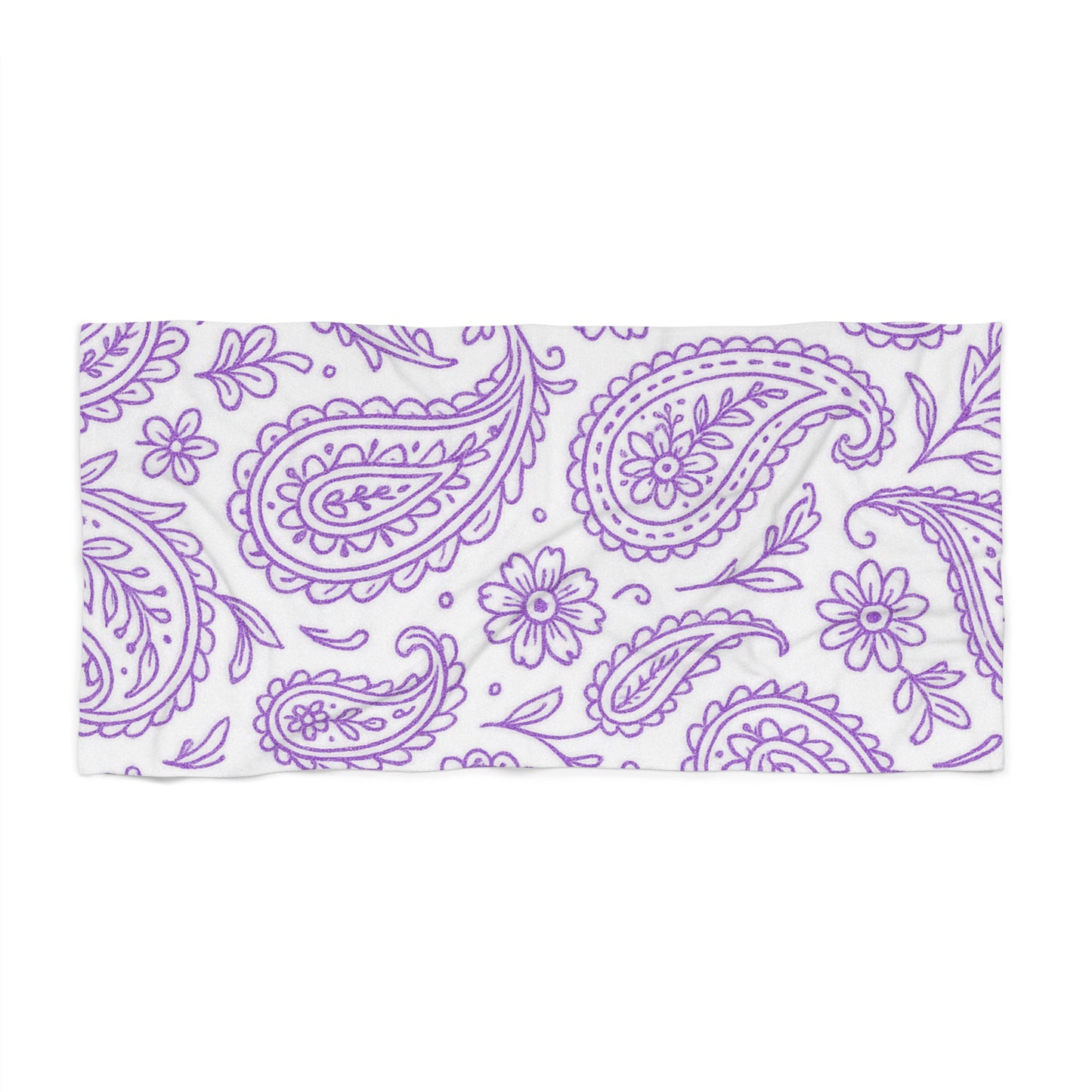 Purple Paisley Beach Towel